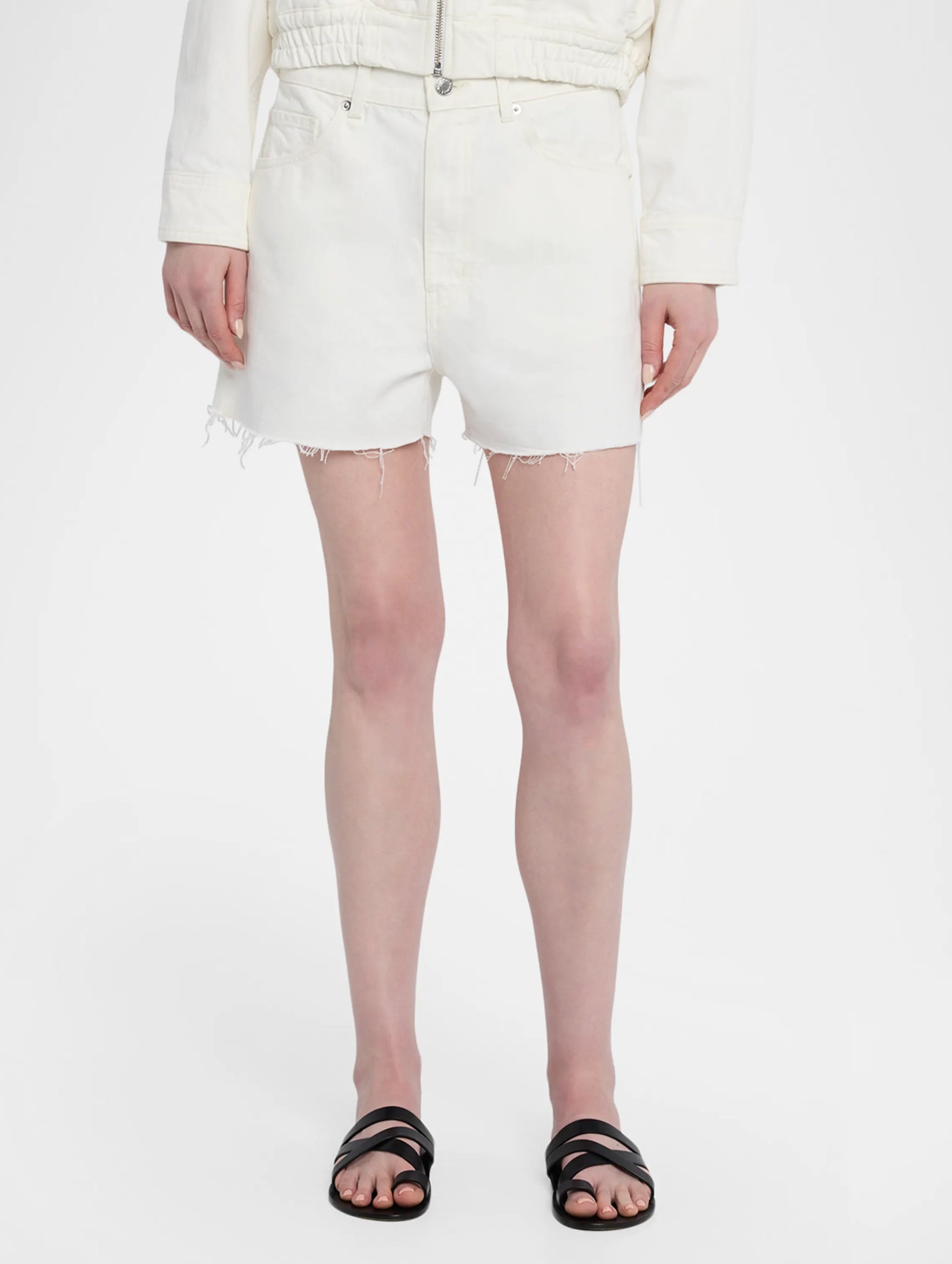 Cobain Denim Short in Cream