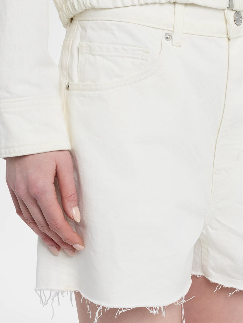 Cobain Denim Short in Cream