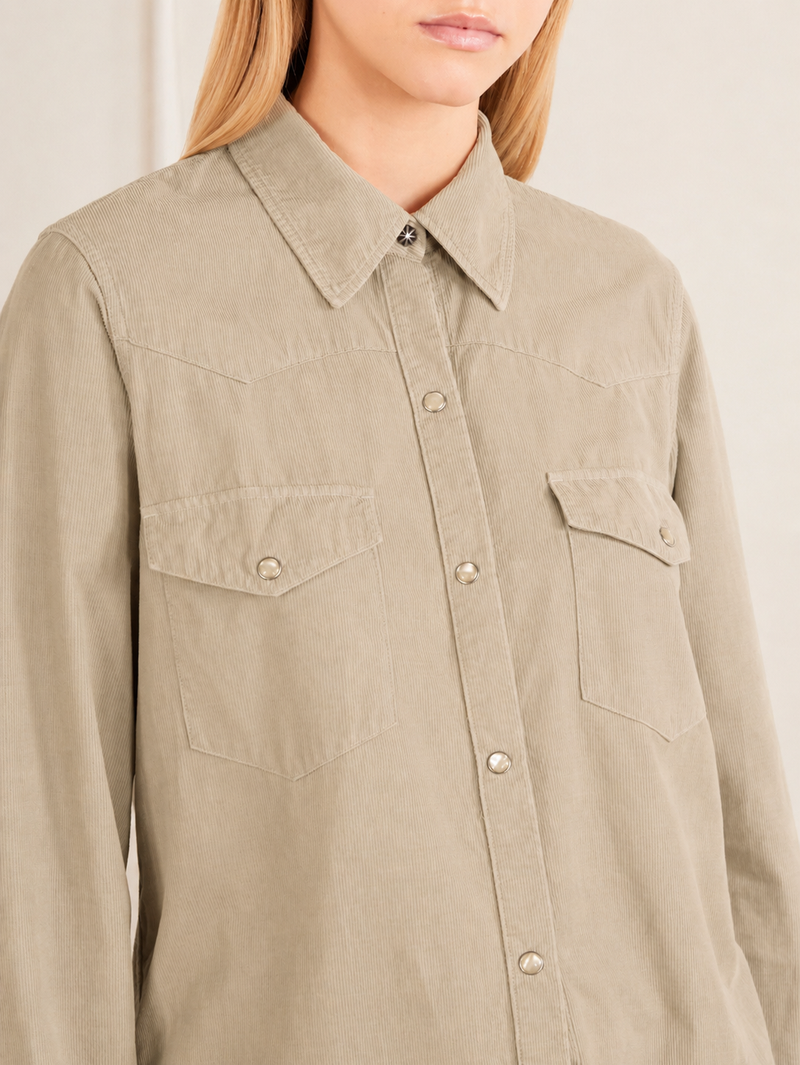 Travis Corduroy Shirt in Travertine