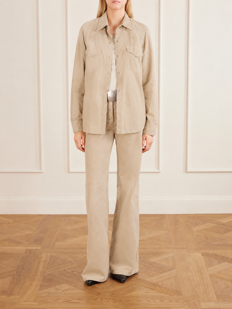 Travis Corduroy Shirt in Travertine