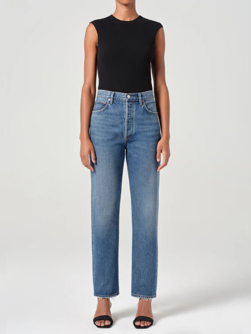 90's Pinch Waist High Rise Straight Jean in Essence
