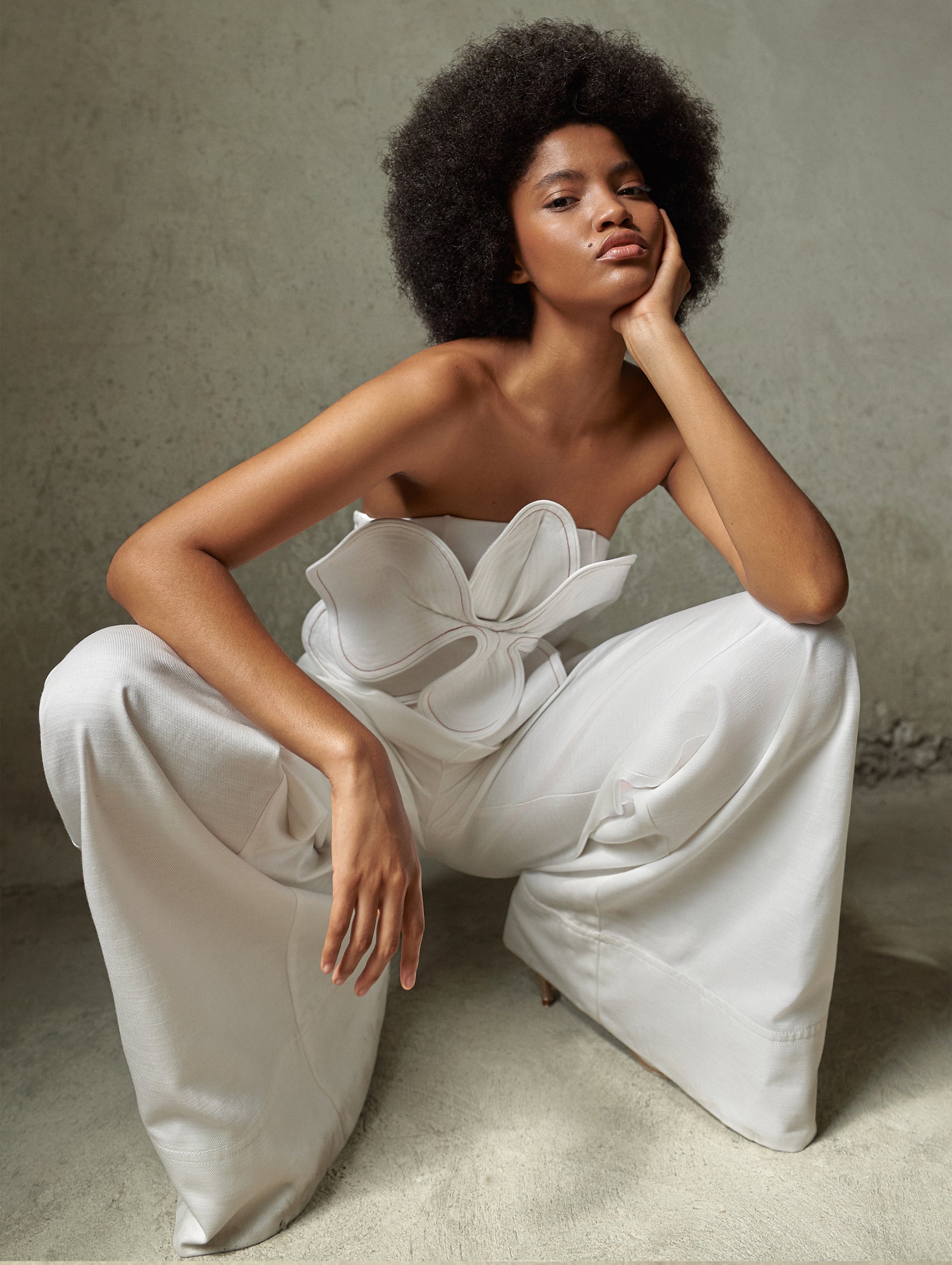 A Flor De Piel Jumpsuit in White