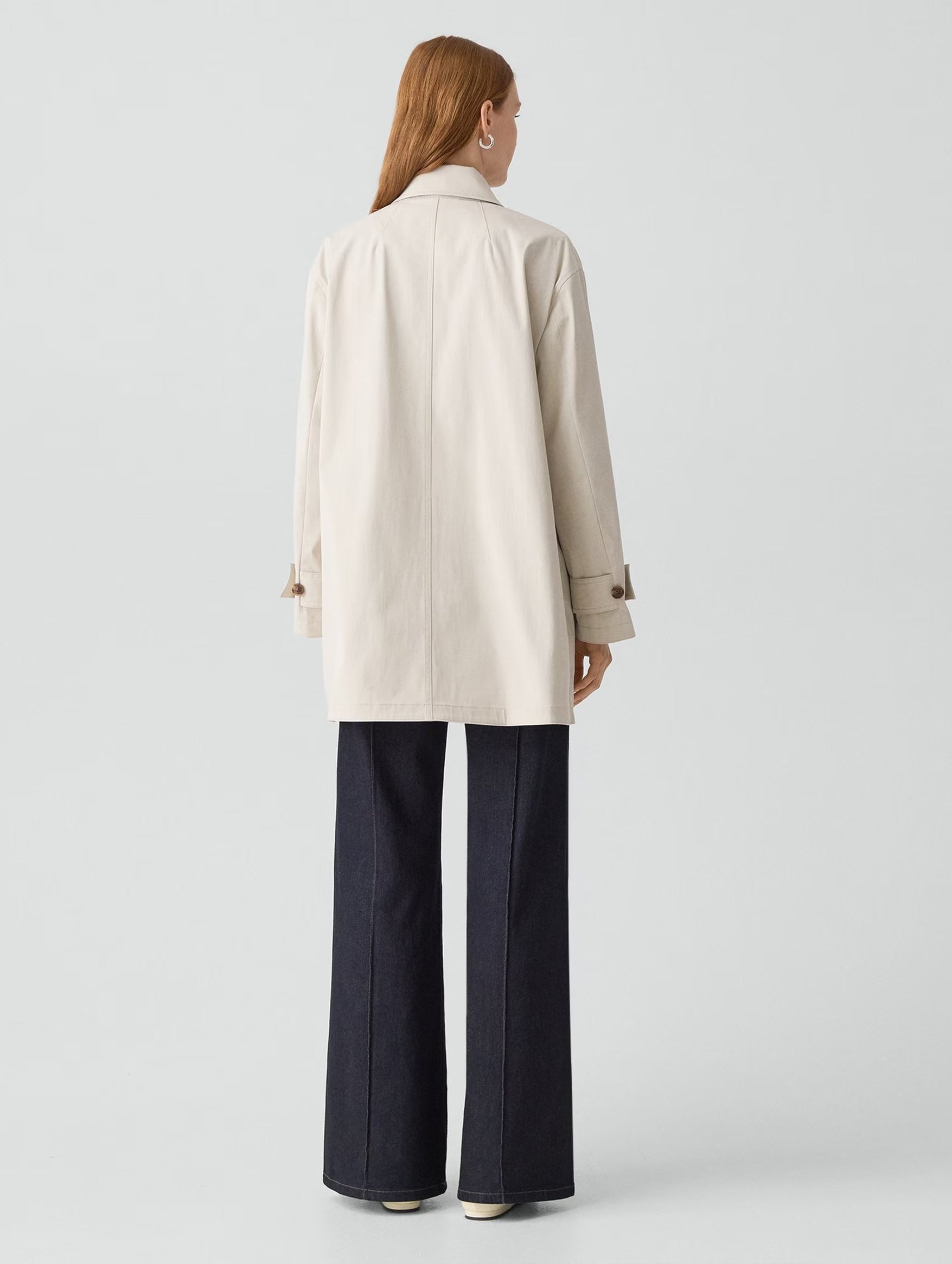 A-Line Cotton Trench Coat in Sand