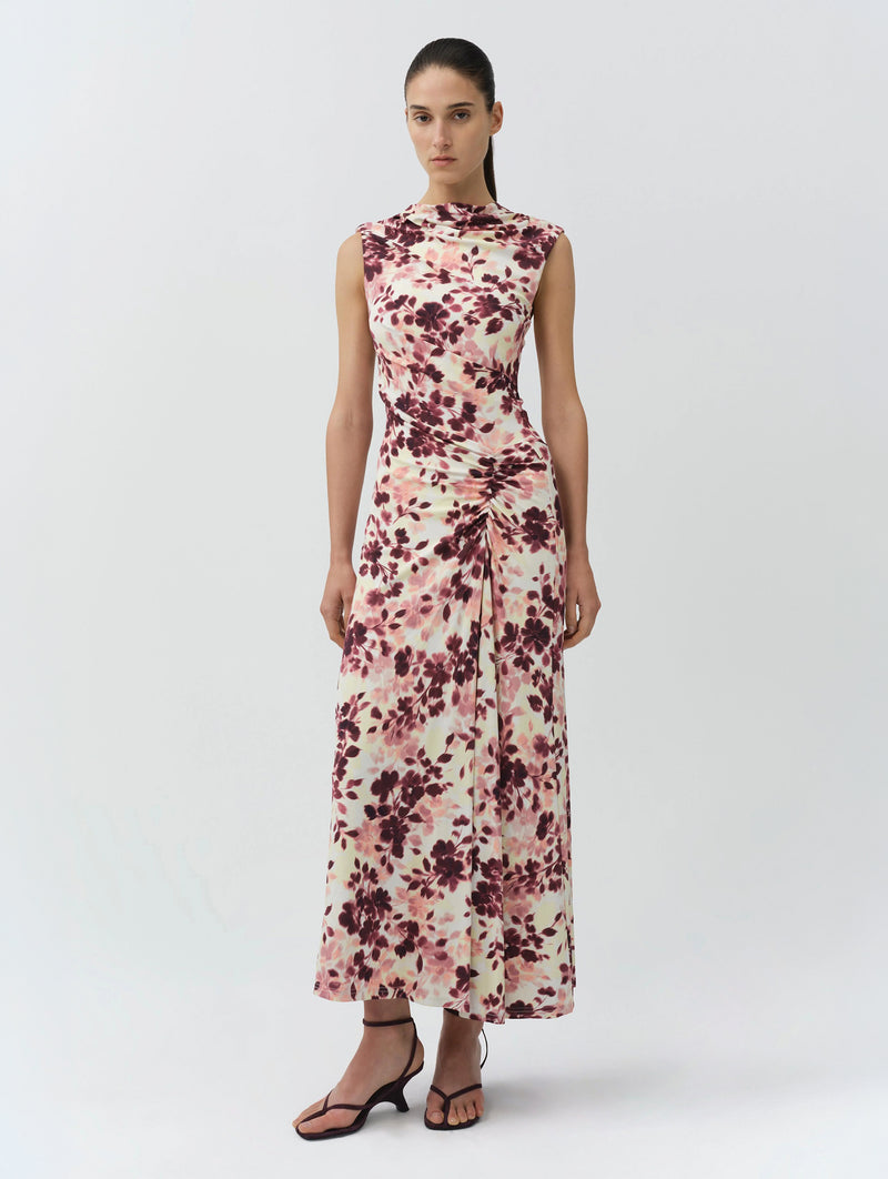 Acacia Midi Dress in Fig Multi