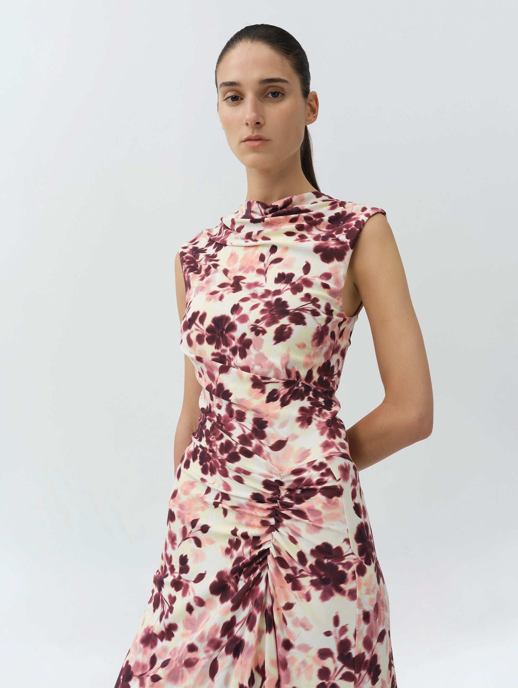 Acacia Midi Dress in Fig Multi