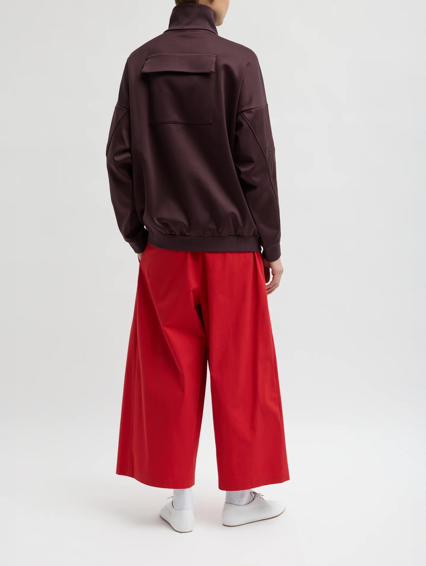 Active Knit Zipper Detailed Track Jacket in Brown