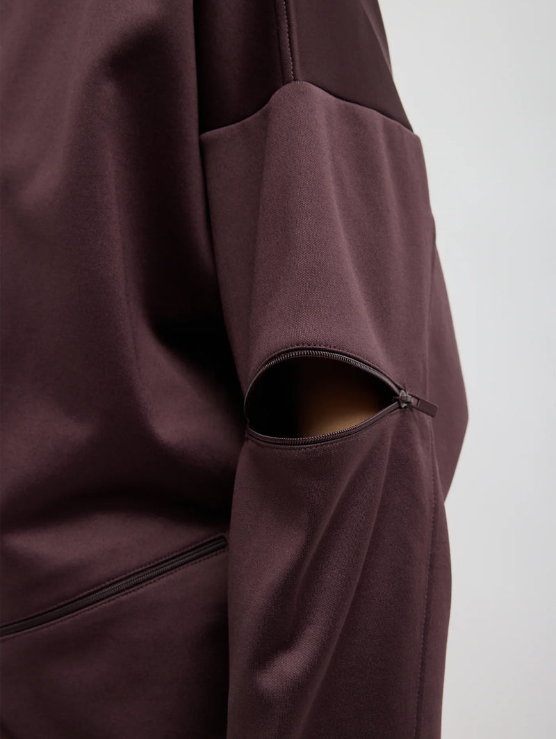 Active Knit Zipper Detailed Track Jacket in Brown