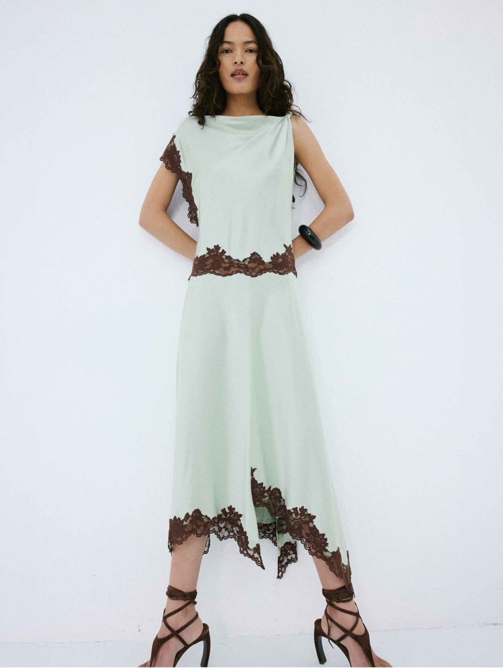 Adriana Midi Dress in Mint Green