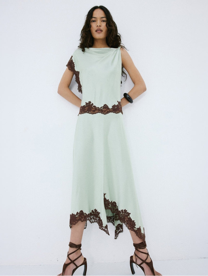 Adriana Midi Dress in Mint Green