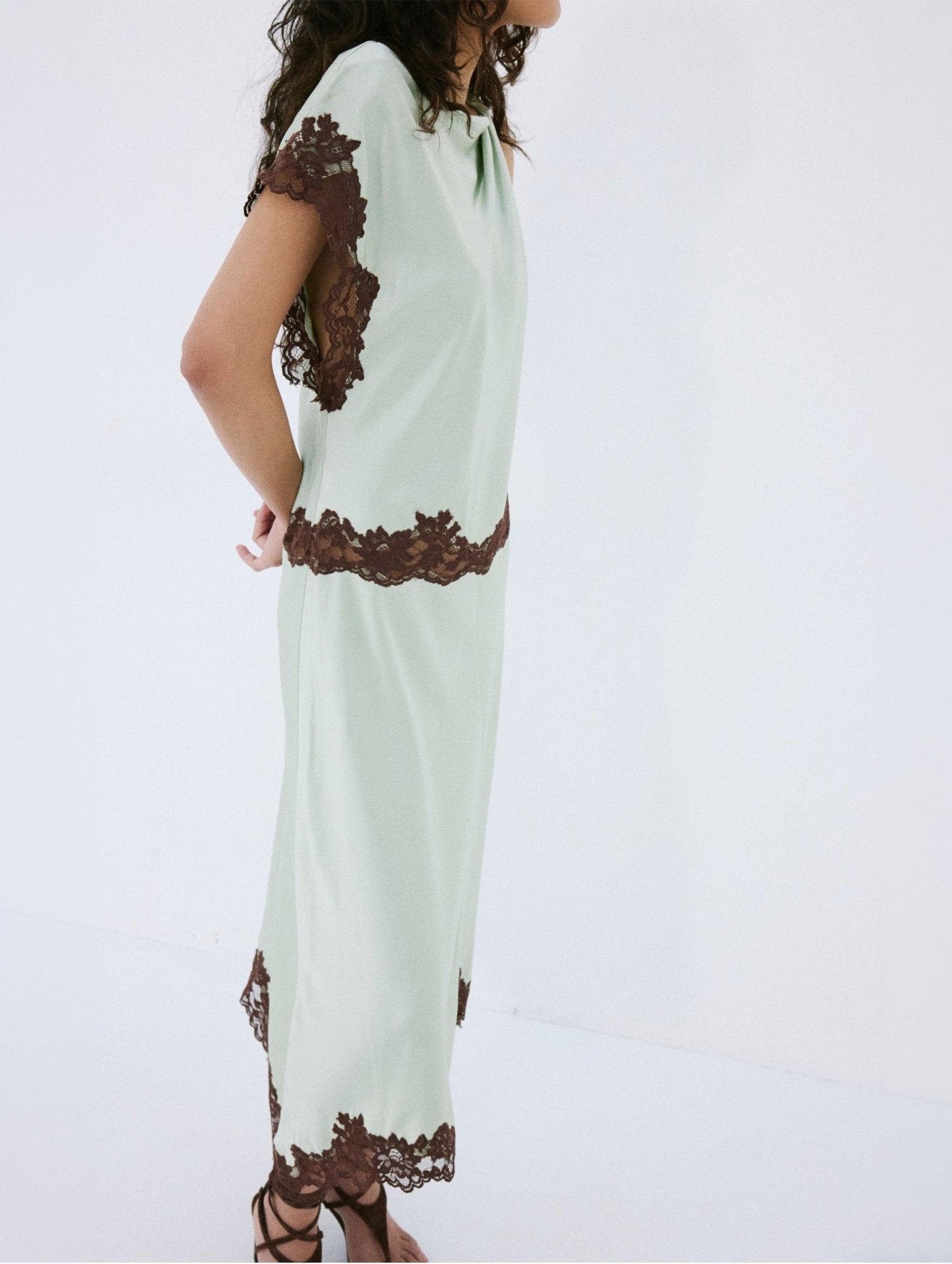 Adriana Midi Dress in Mint Green