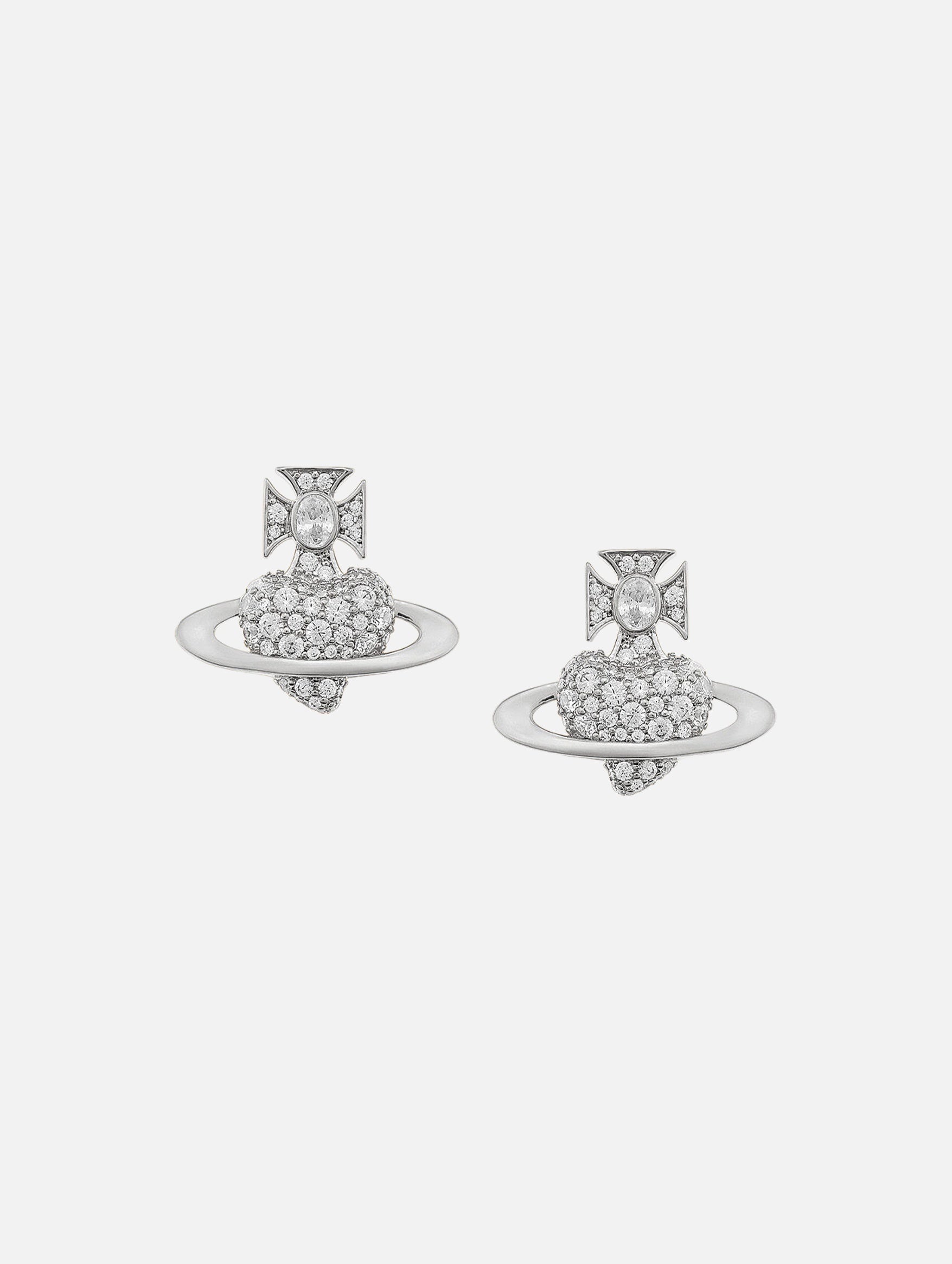 Agnatha Earrings in Platinum & White Cz