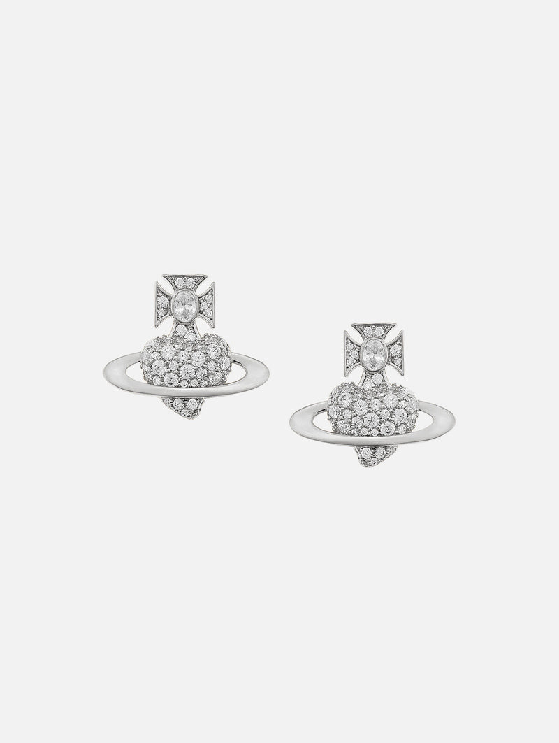 Agnatha Earrings in Platinum & White Cz