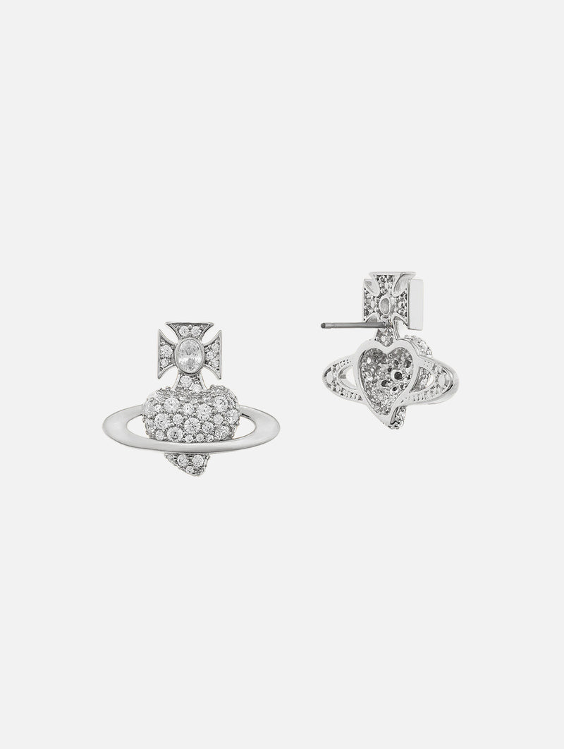 Agnatha Earrings in Platinum & White Cz