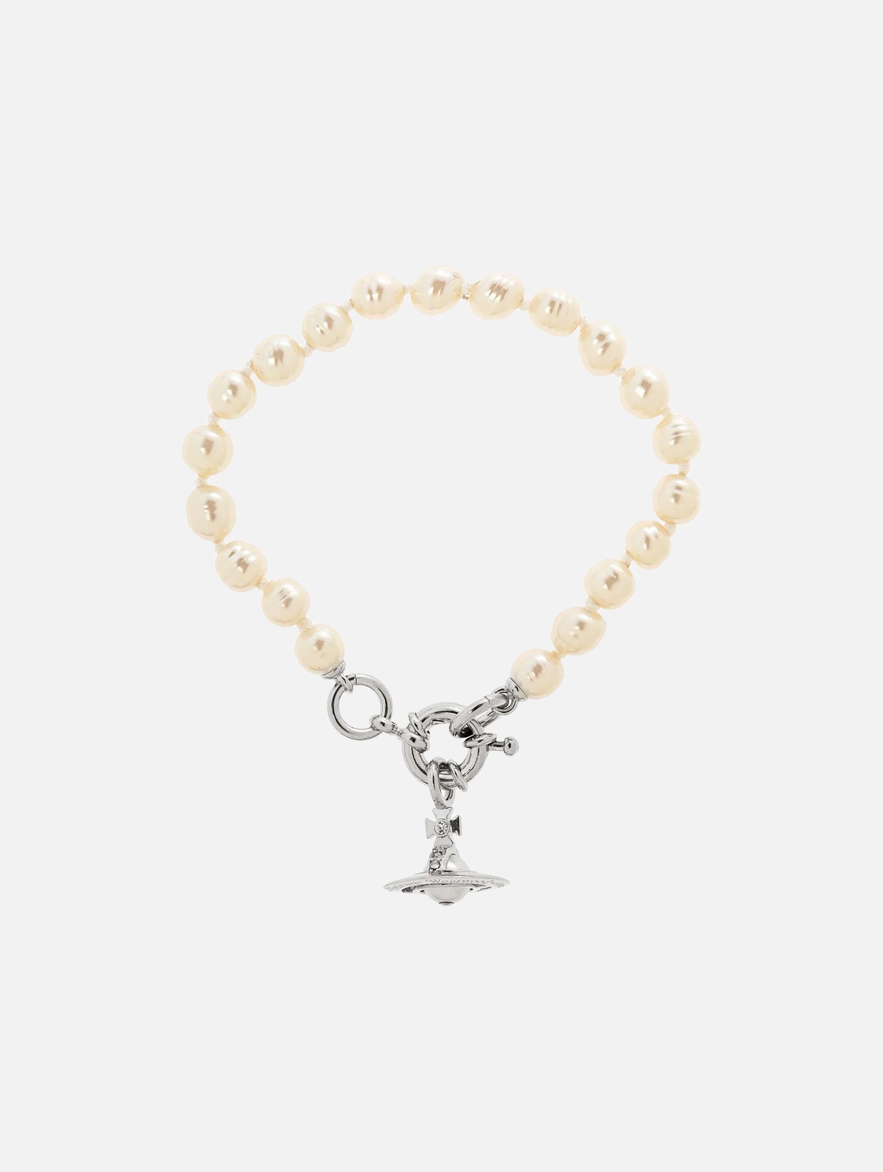 Aleksa Bracelet in Platinum, Creamrose Pearl & Crystal