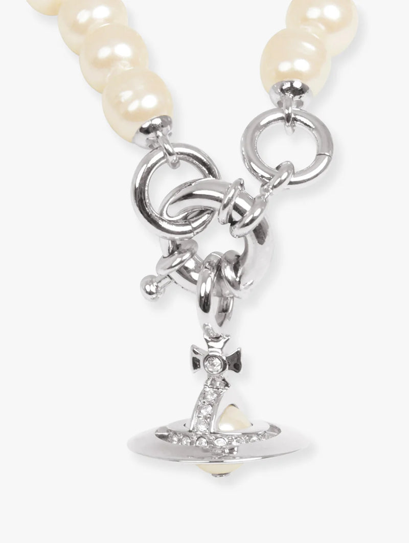 Aleksa Bracelet in Platinum, Creamrose Pearl & Crystal