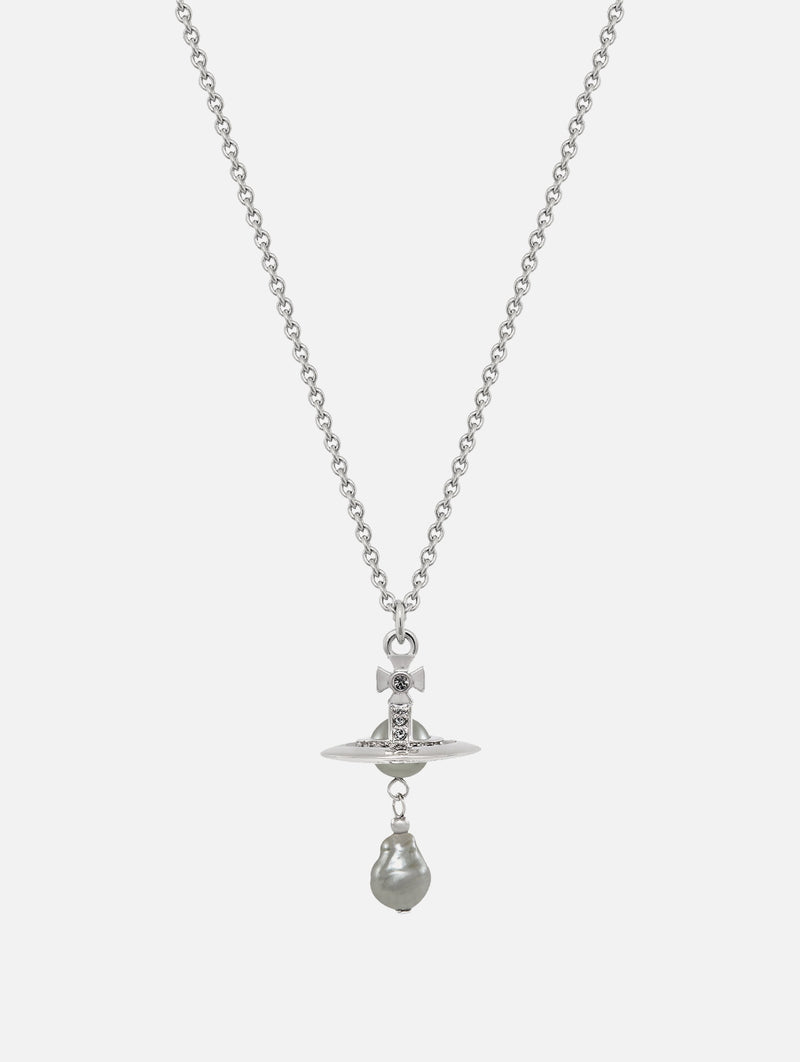 Aleksa Pendant in Platinum, Creamrose Pearl & Crystal