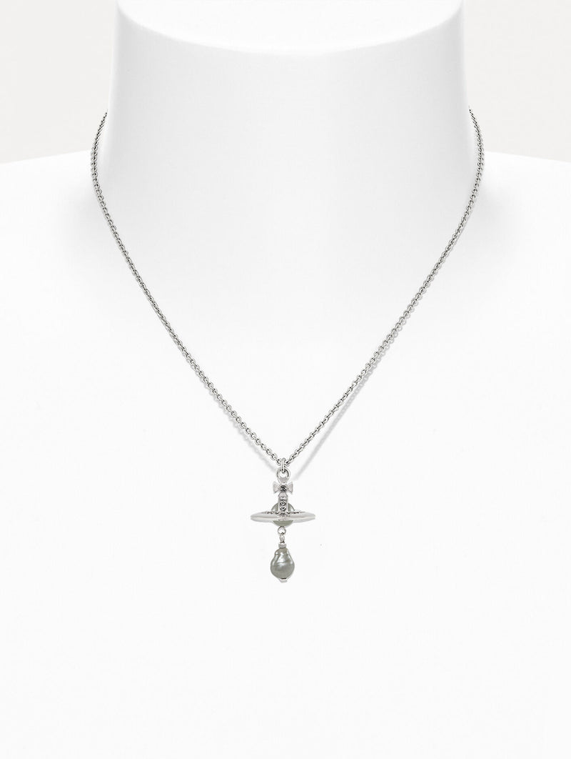 Aleksa Pendant in Platinum, Creamrose Pearl & Crystal