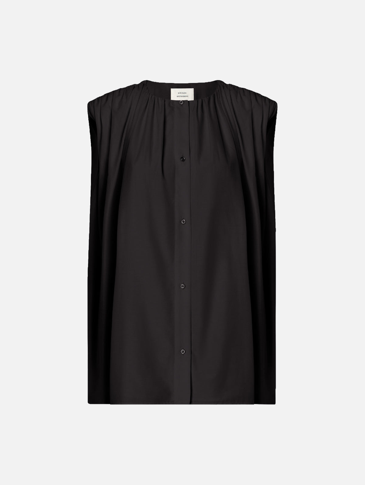 Anca Gathered Blouse in Black