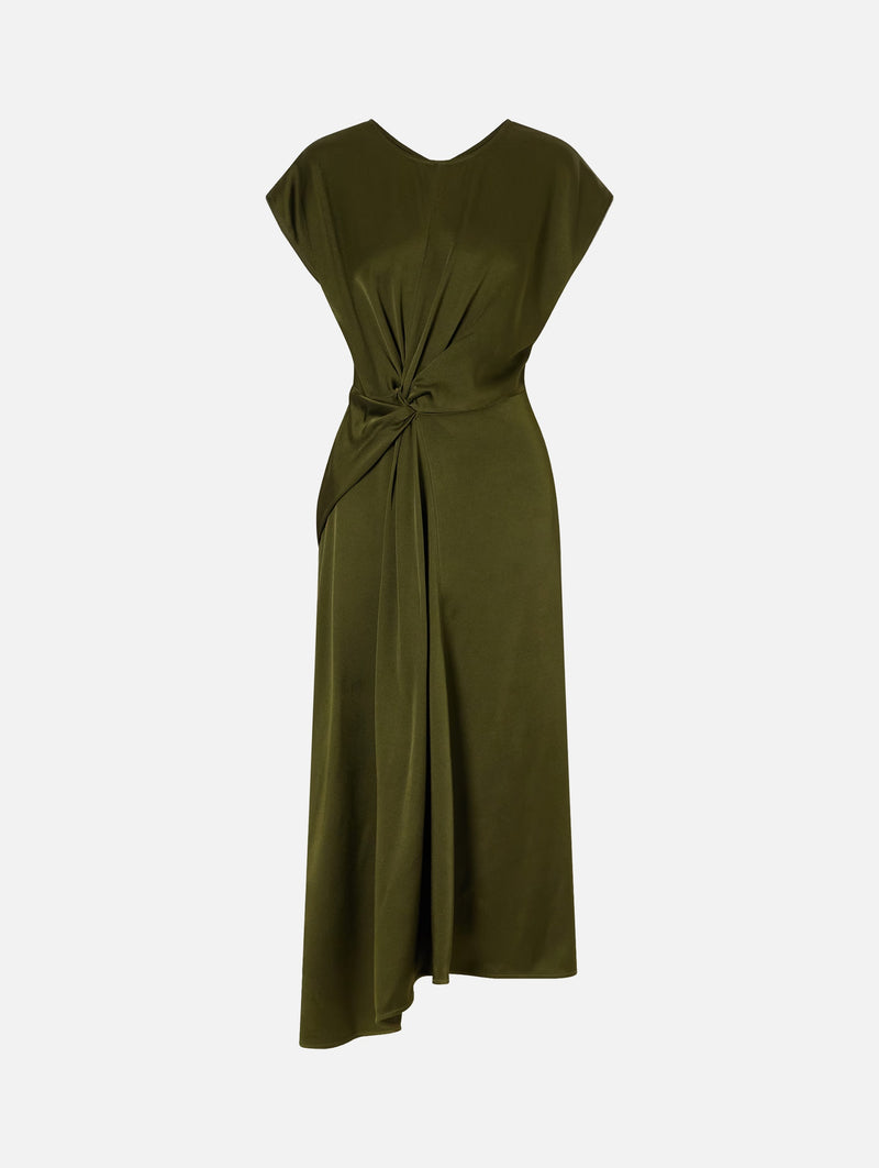 Aria Midi Dress in Marsh Green