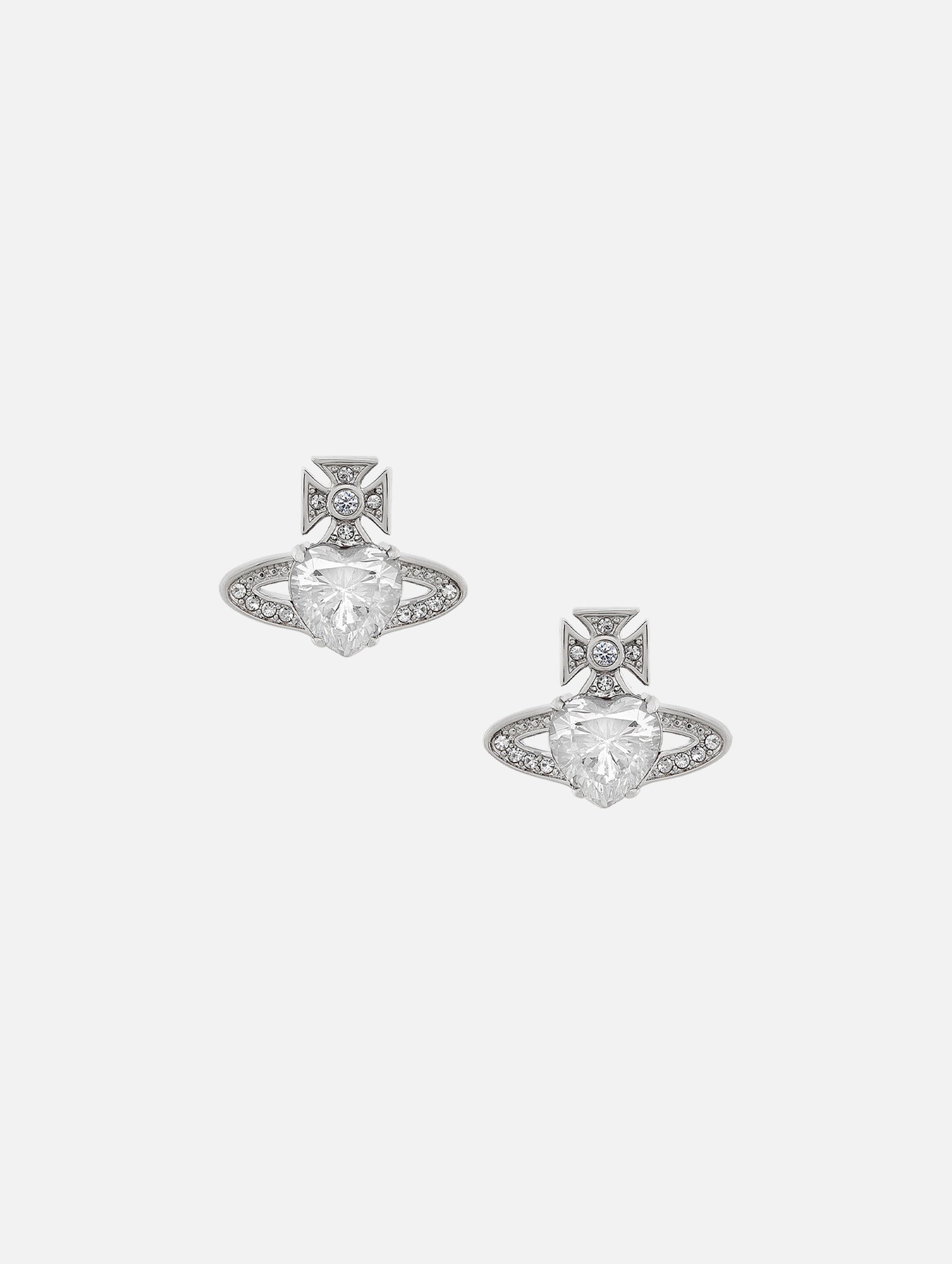 Ariella Earrings in Platinum & White Cz