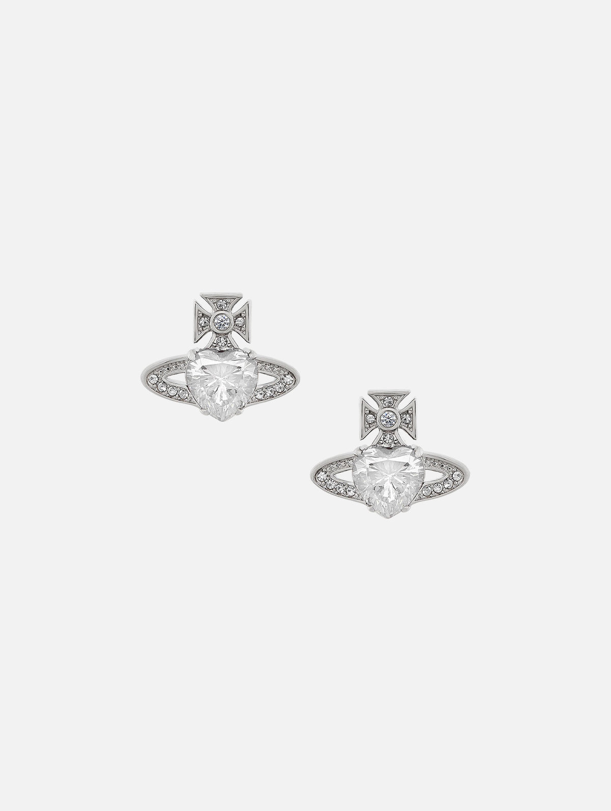 Ariella Earrings in Platinum & White Cz