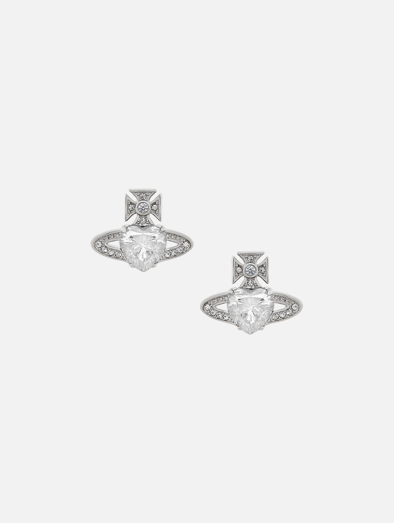 Ariella Earrings in Platinum & White Cz