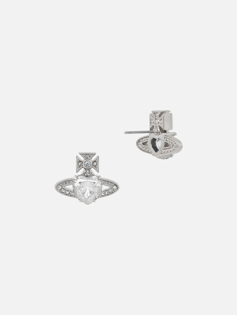 Ariella Earrings in Platinum & White Cz