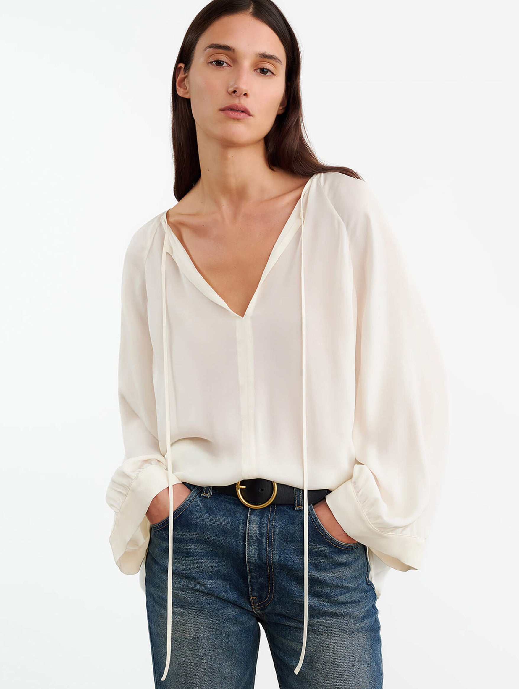 Acadia Blouse in Ivory