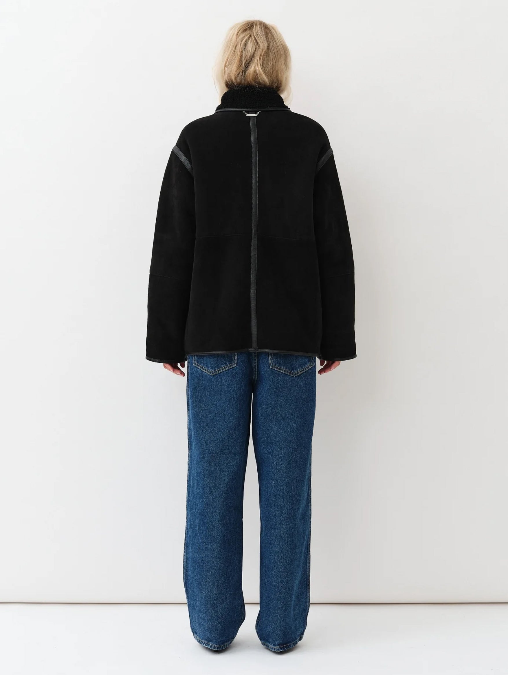 Ada Jacket in Black Shearling