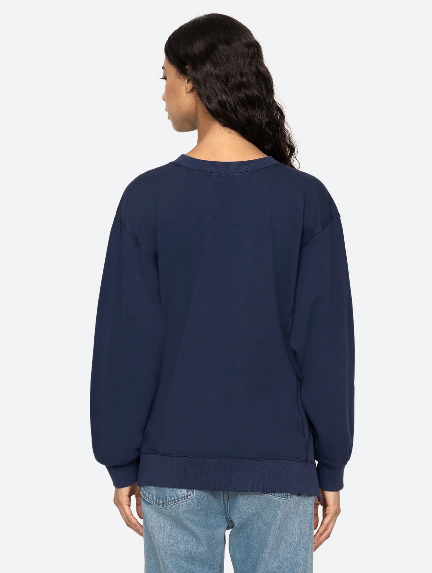 Adonis Embroidery Sweatshirt in Navy