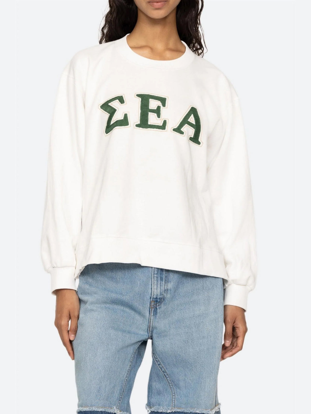 Adonis Embroidery Sweatshirt in White