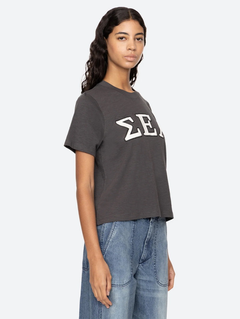 Adonis Embroidery Tee in Black