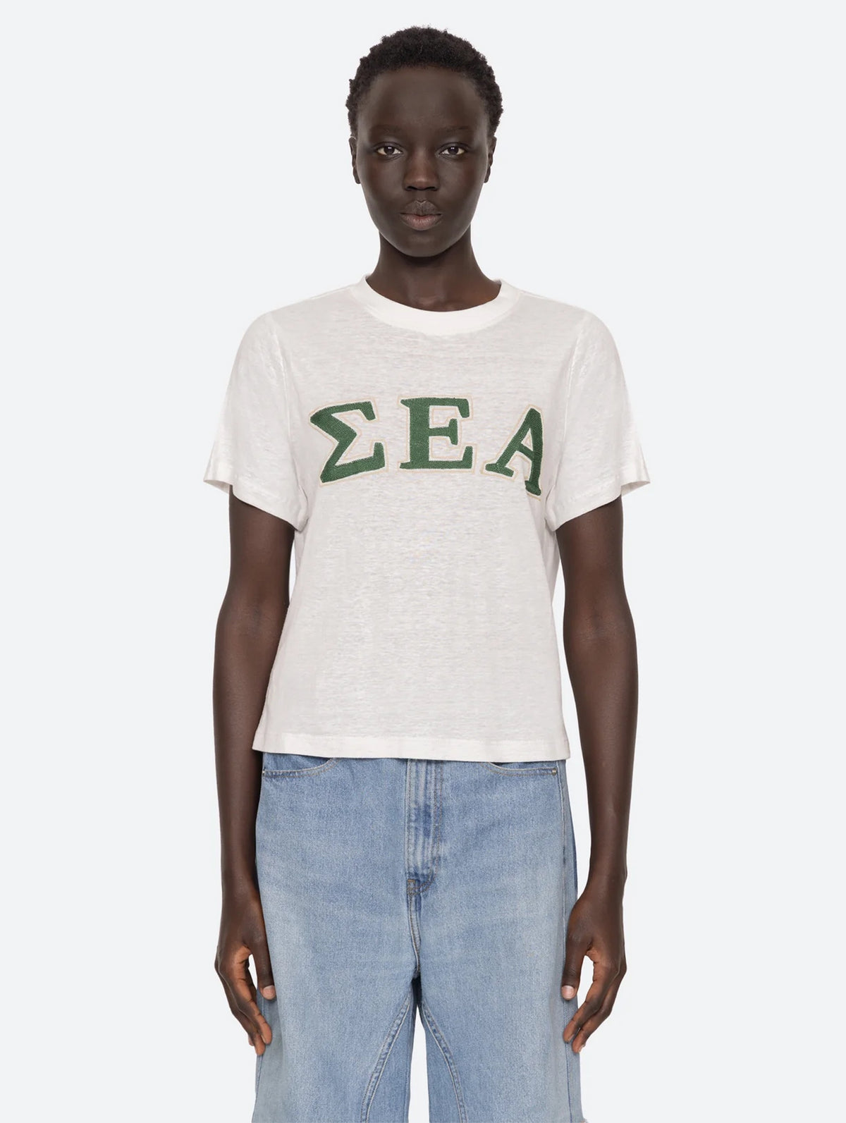 Adonis Embroidery Tee in White