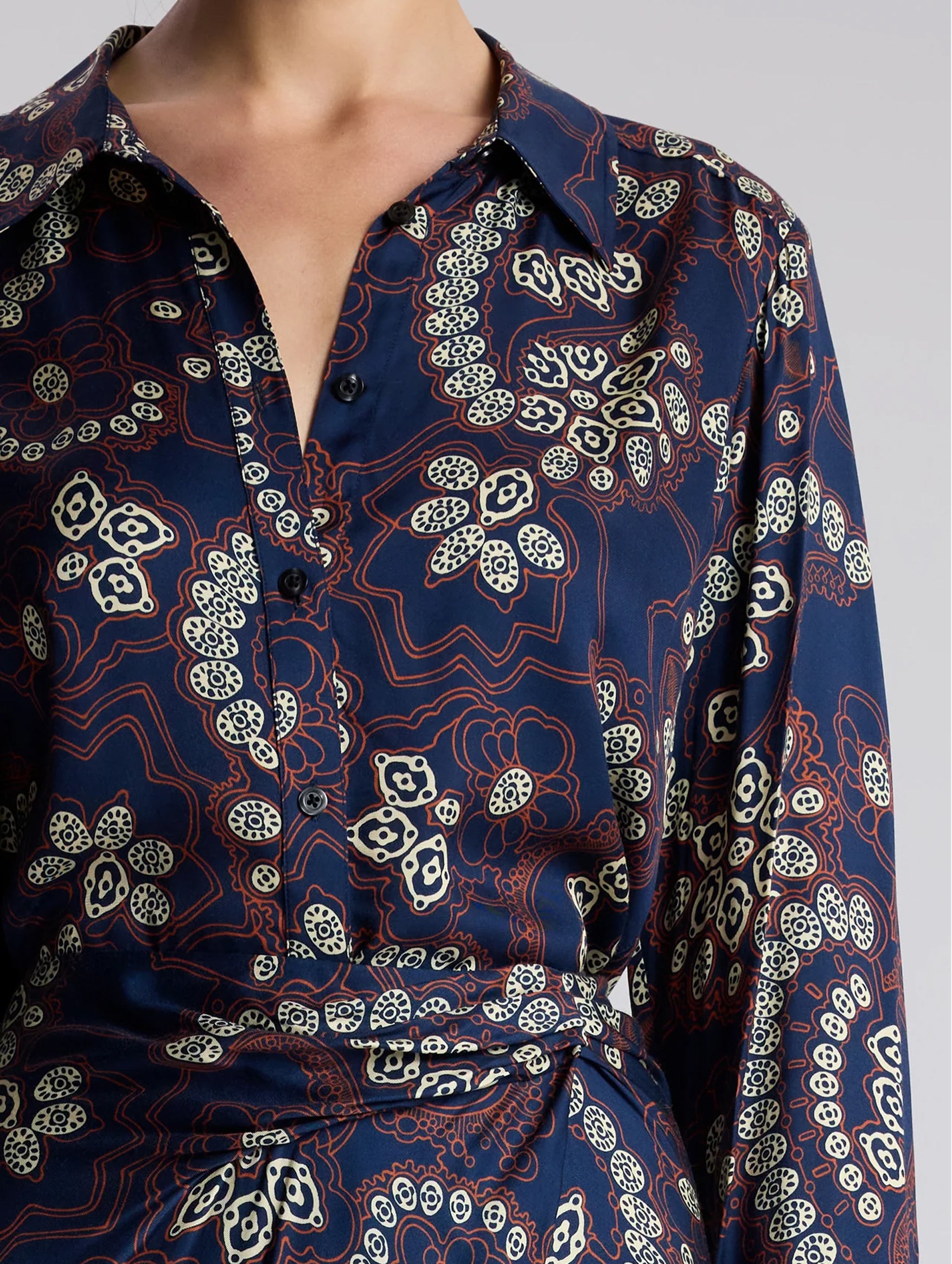 Aiden Paisley Top in Navy