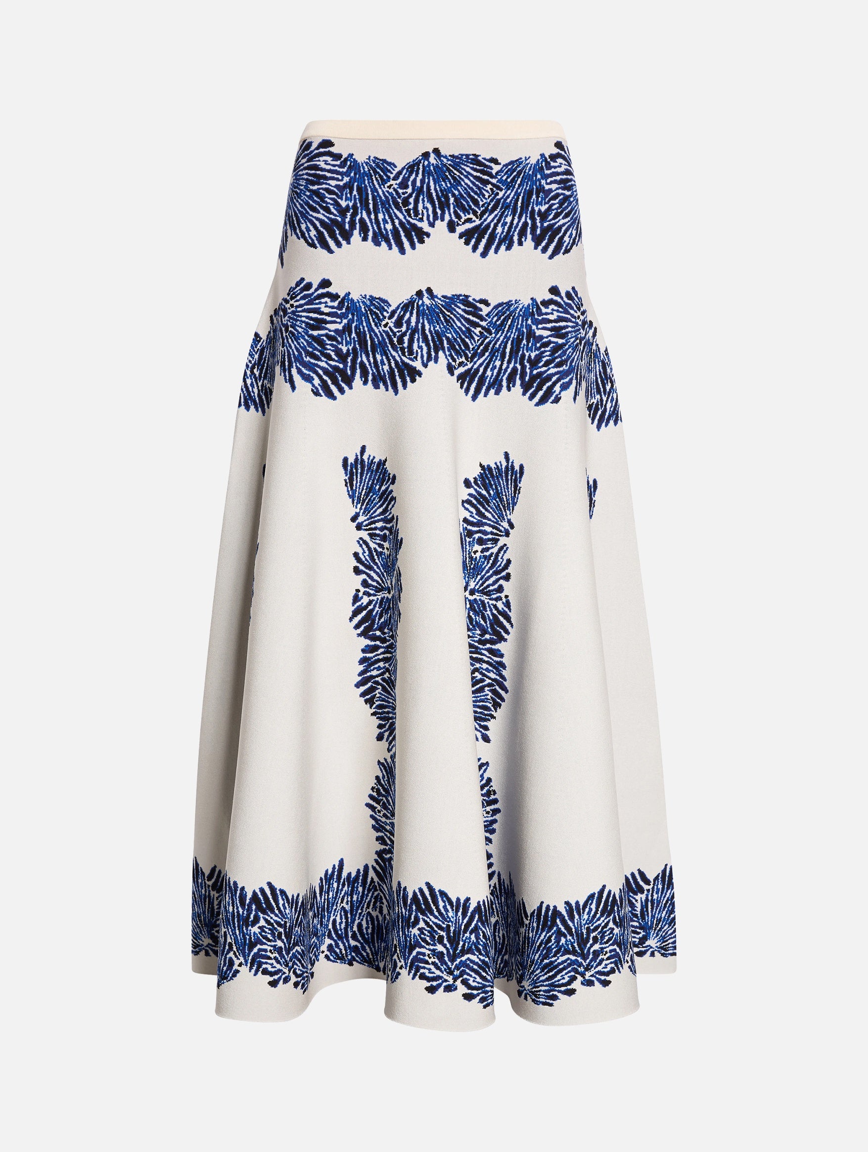 Alessia Knit Jacquard Skirt in Lapis