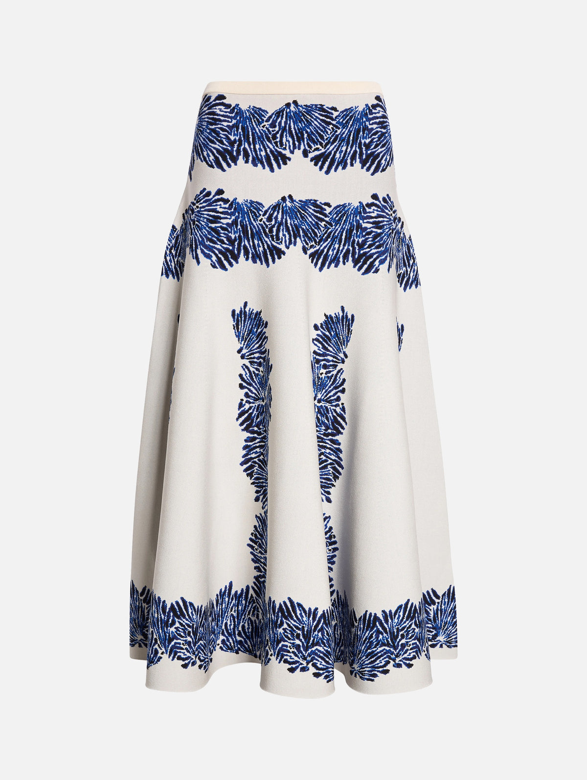 Alessia Knit Jacquard Skirt in Lapis