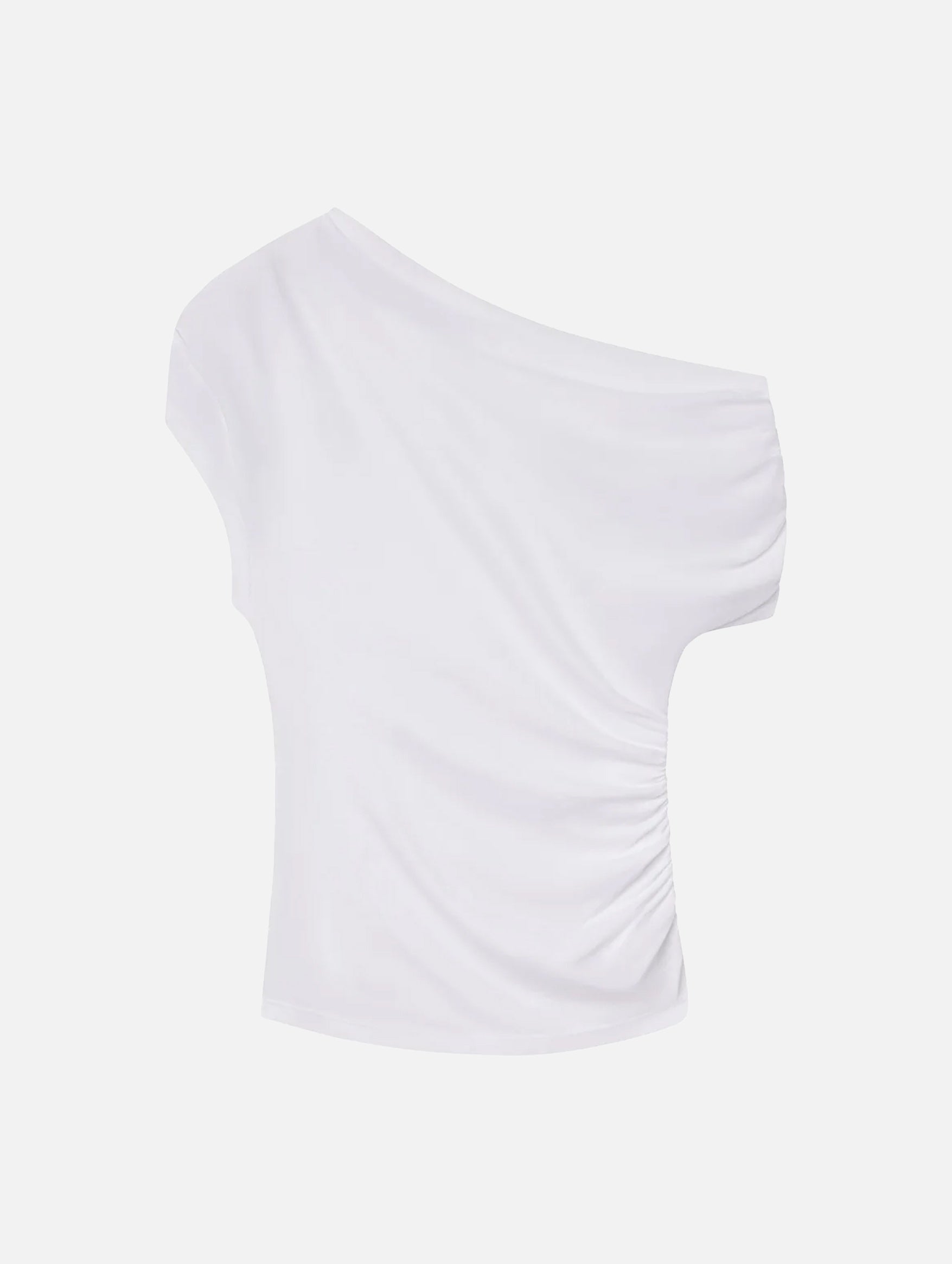 Alice Cotton One Shoulder Tee in White