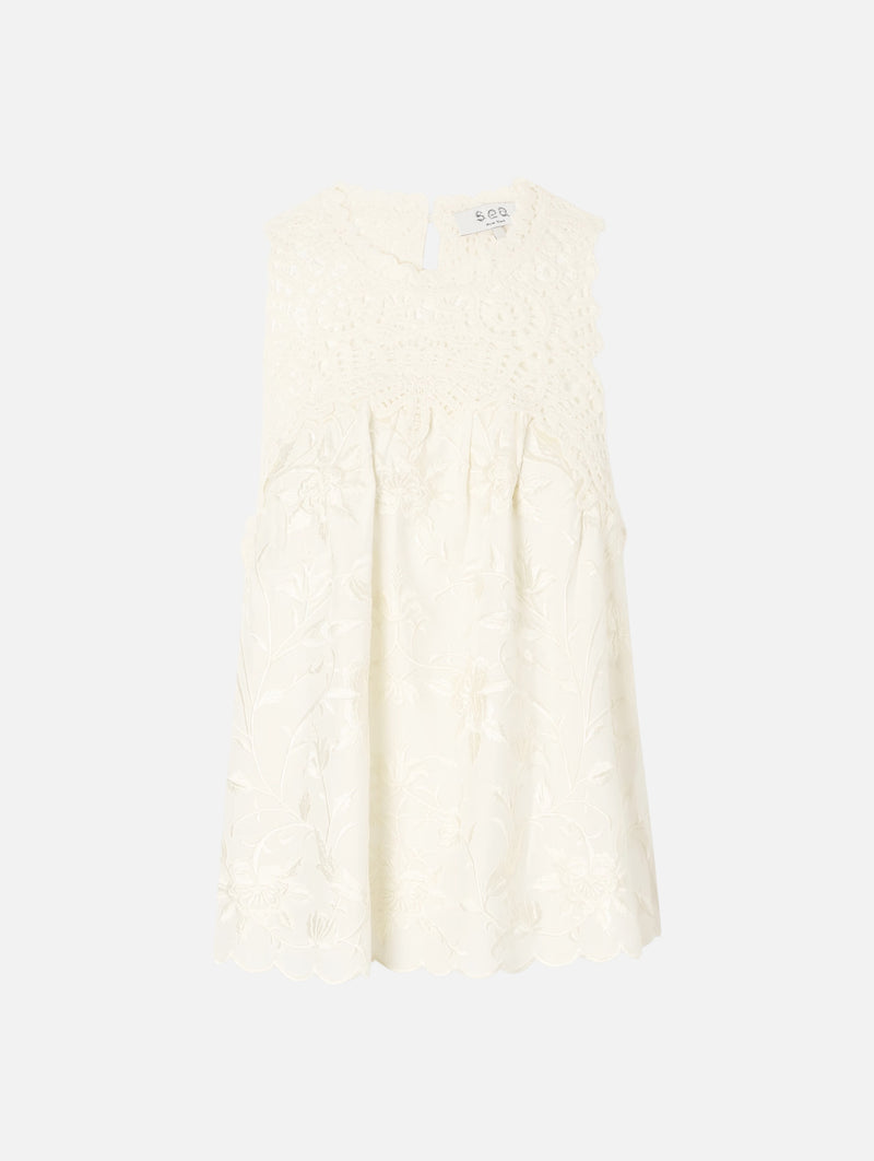 Alina Lace Tank Top in Cream