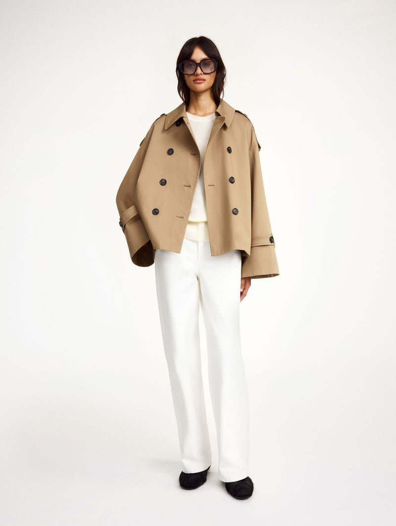 Alisandra Trench Jacket in Fossil