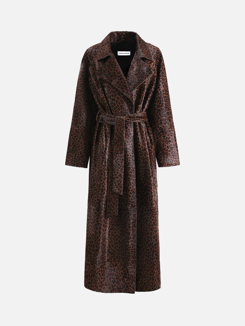 Althea Ponyhair Coat in Deep Leopard