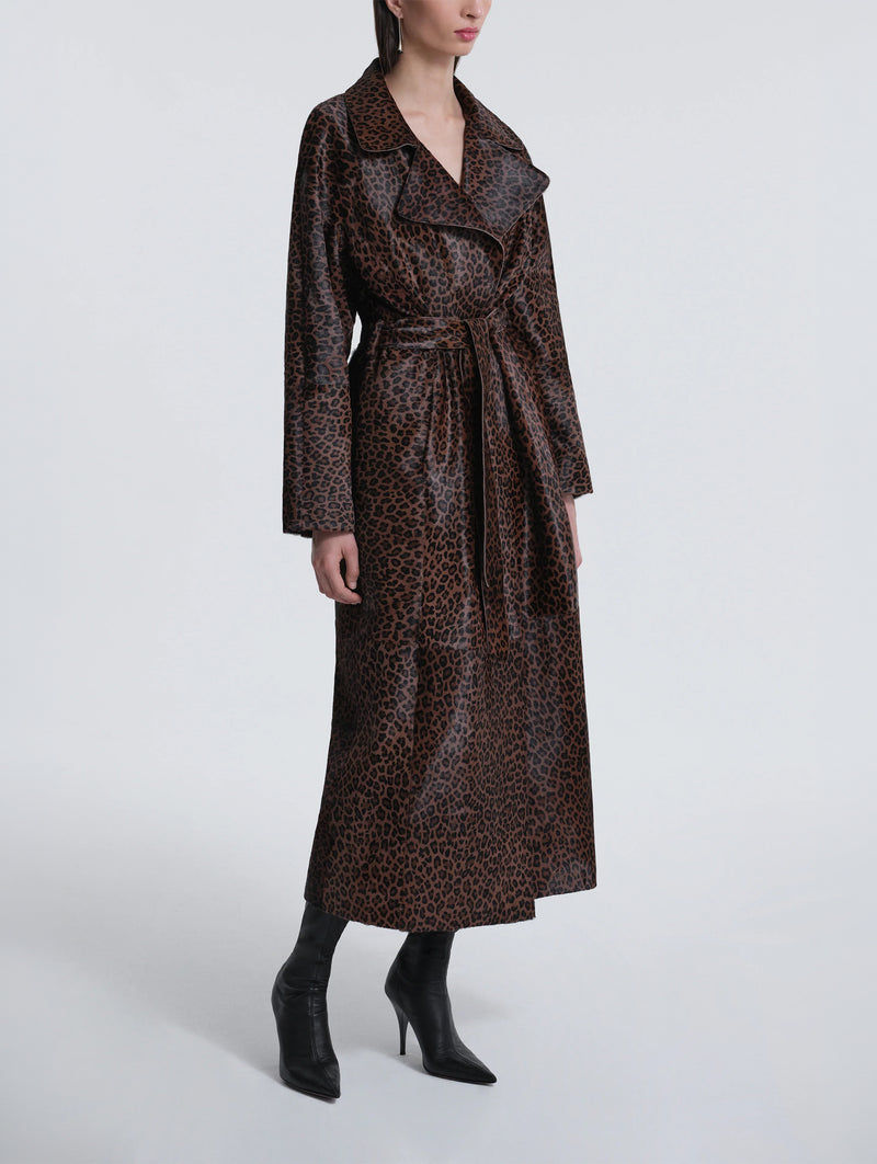 Althea Ponyhair Coat in Deep Leopard