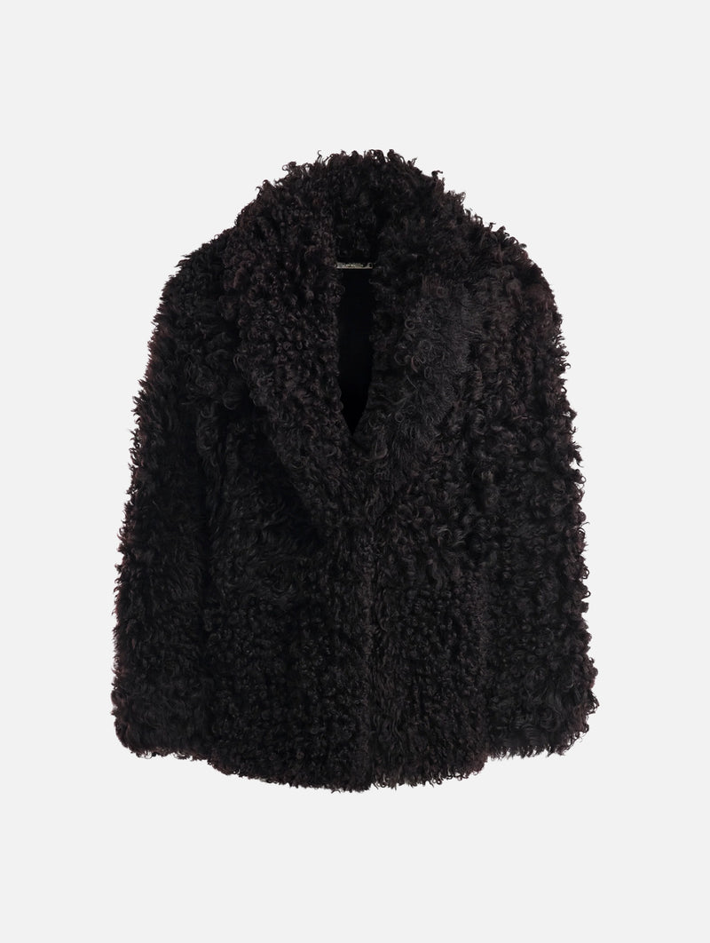 Amara Shearling Jacket in Rich Brown