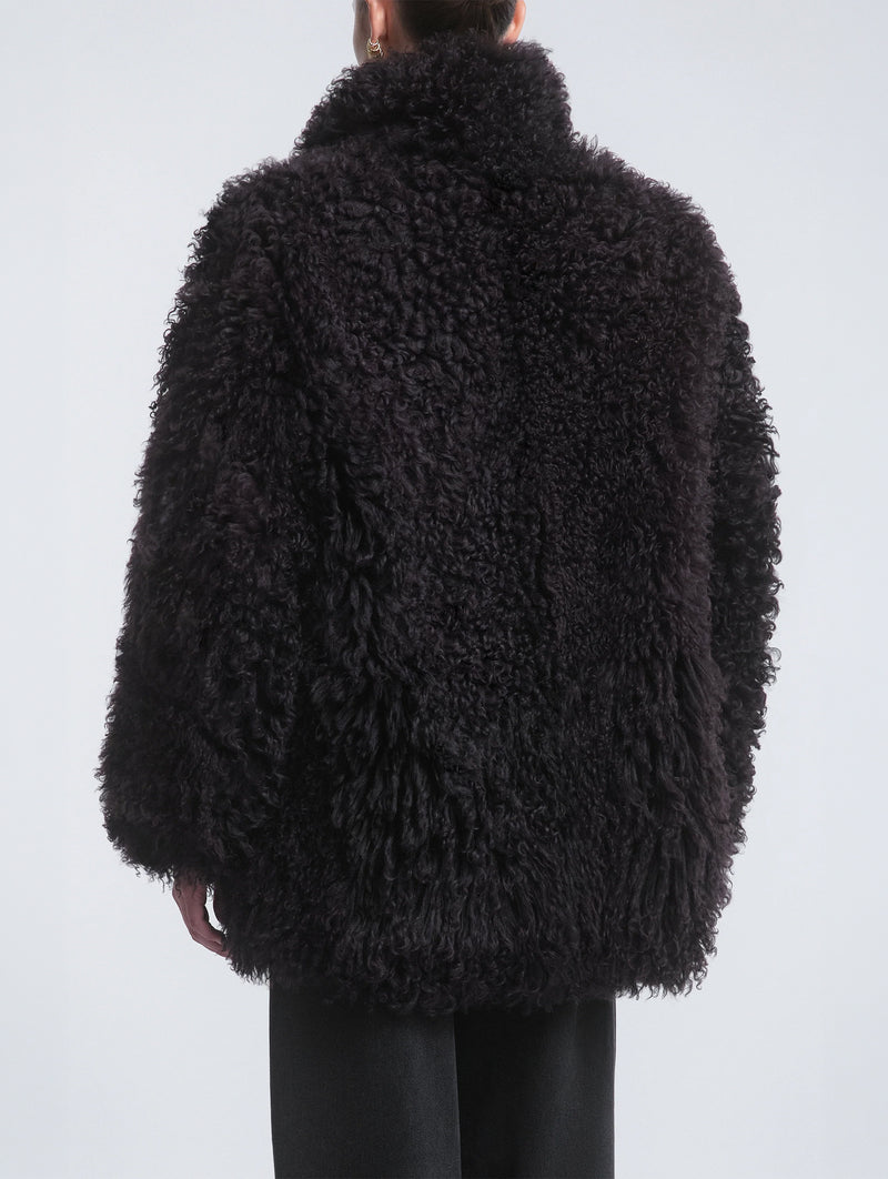 Amara Shearling Jacket in Rich Brown