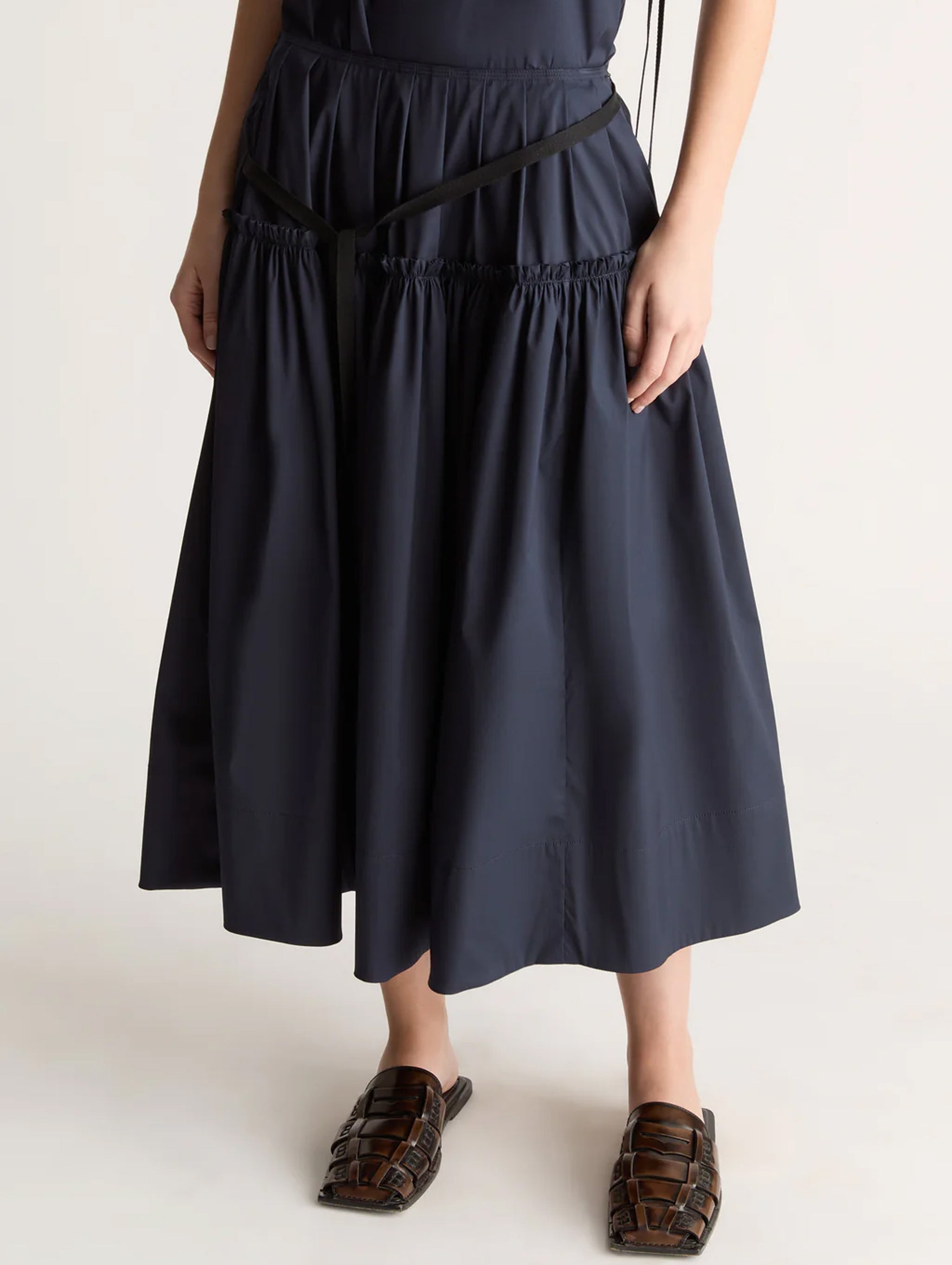 Ana Gathered Skirt in Ink