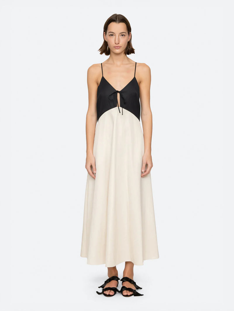 Angelina Maxi Dress in Black/White Multi