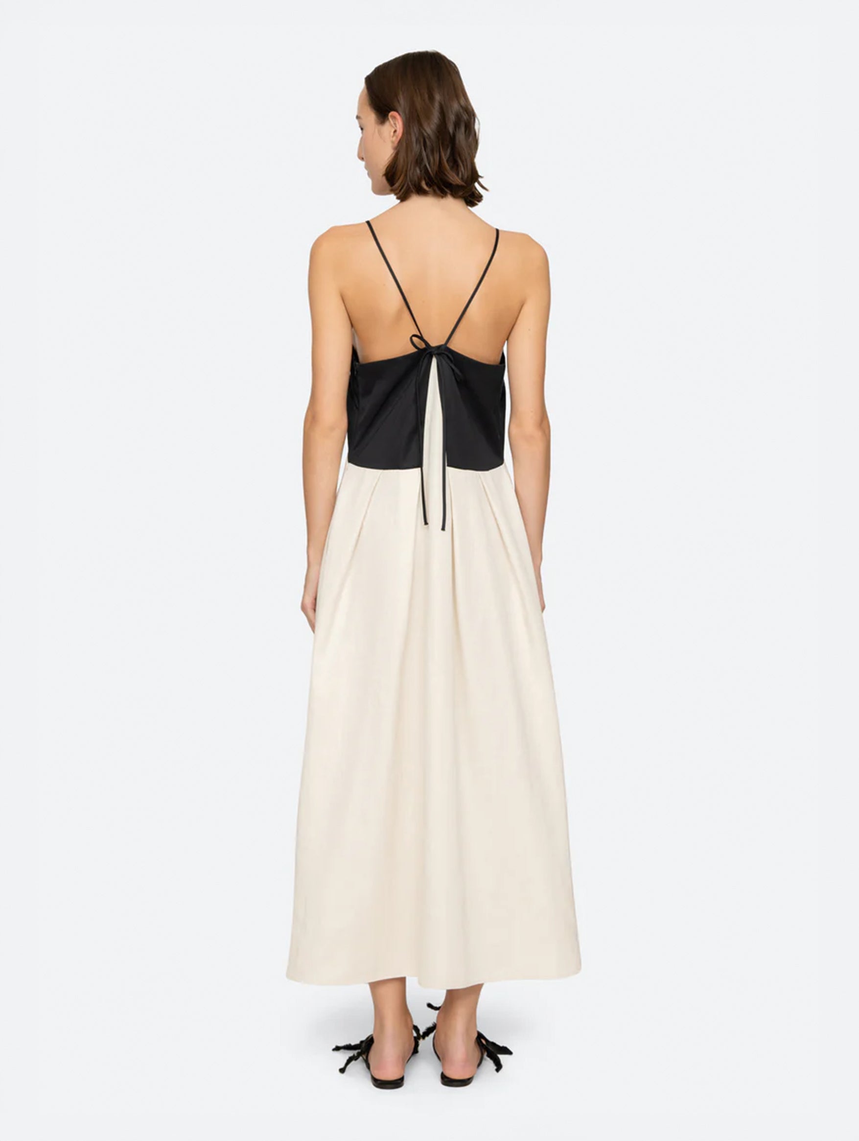 Angelina Maxi Dress in Black/White Multi