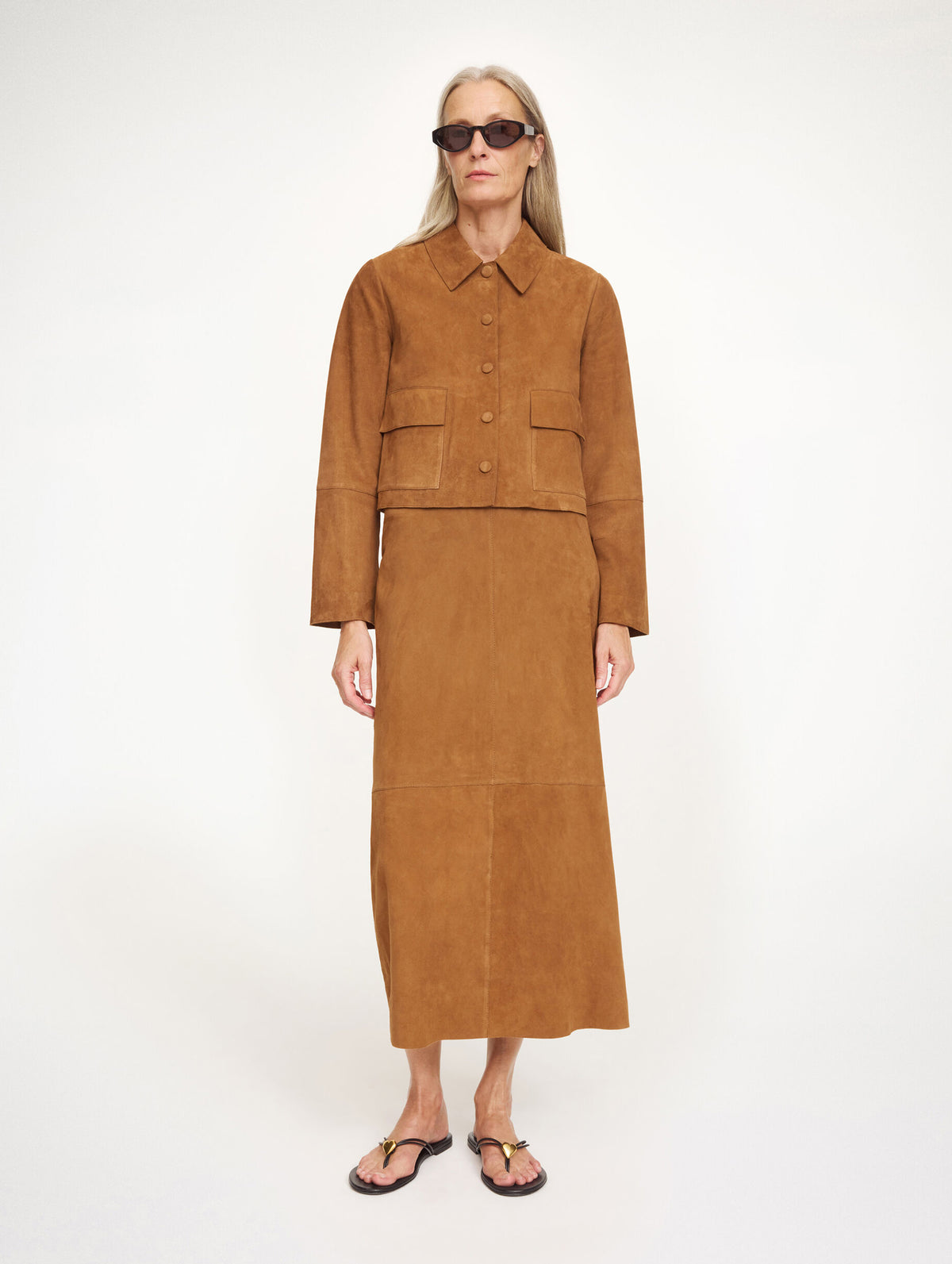 Annie Suede Jacket in Rusty Sand