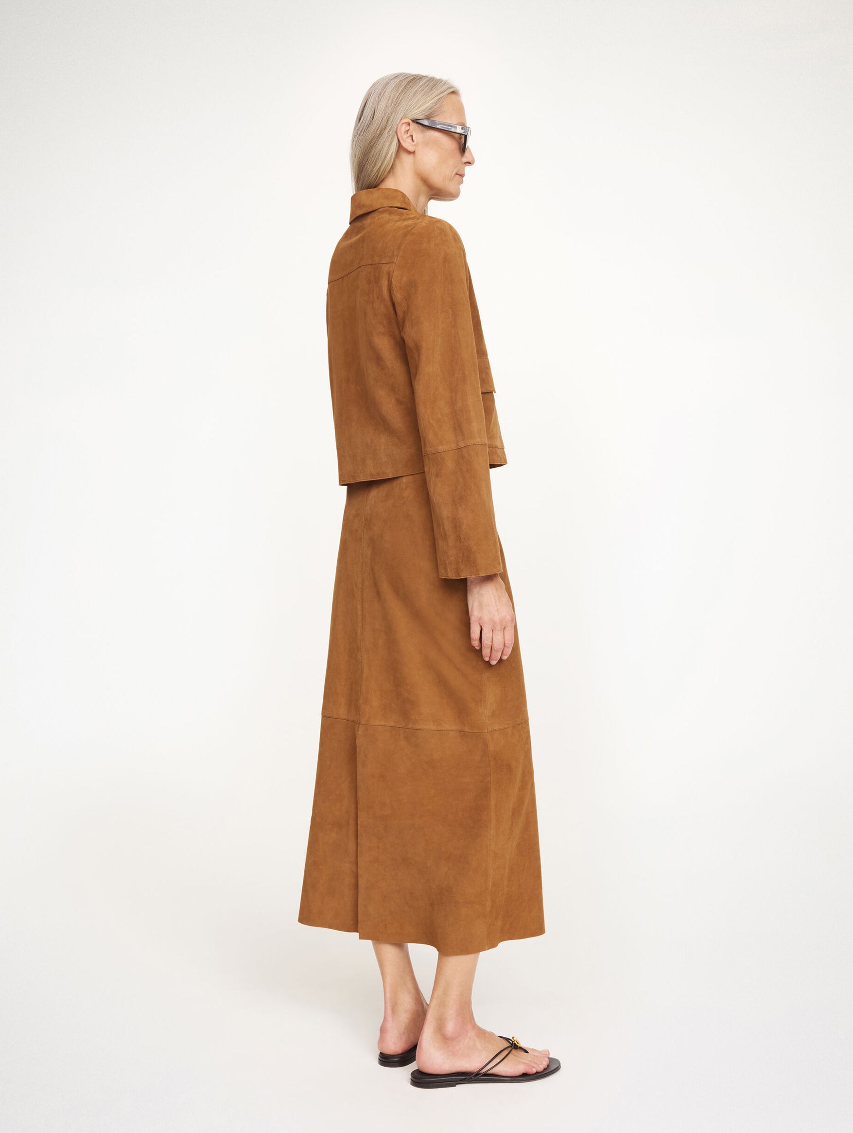 Annie Suede Jacket in Rusty Sand