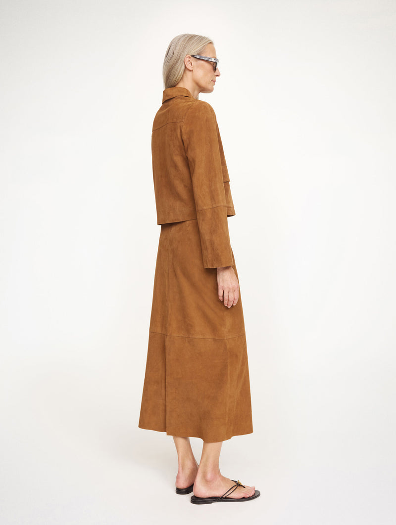 Annie Suede Jacket in Rusty Sand