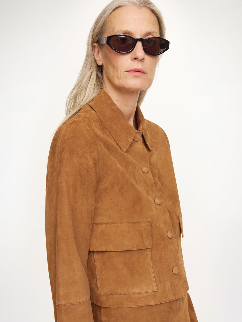 Annie Suede Jacket in Rusty Sand